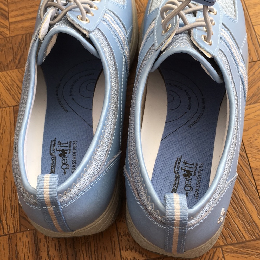 Grasshoppers light blue silver sneakers 7M - Picture 6 of 8